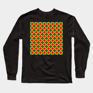 red and yellow abstract geometrical retro pattern Long Sleeve T-Shirt